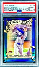 Shohei Ohtani RARE SKY BLUE REFRACTOR /150 SSP TOPPS CHROME NON AUTO ROY PSA 10