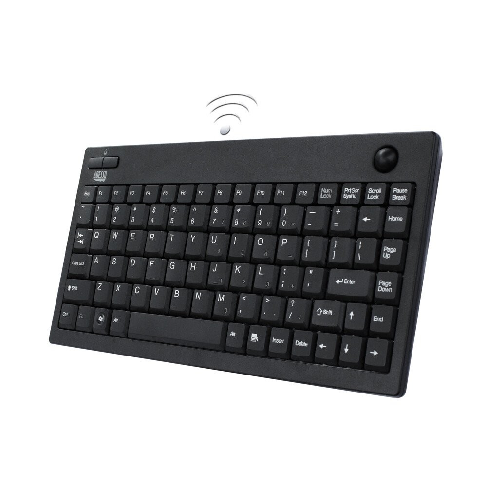 Adesso WKB-3100UB Keyboard Wireless 2.4Ghz Rf Mini Trackball Retail
