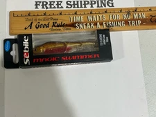 SEBILE MAGIC SWIMMER 110 FLOATING FISHING LURE  AMBER  LINER COLOR NIP