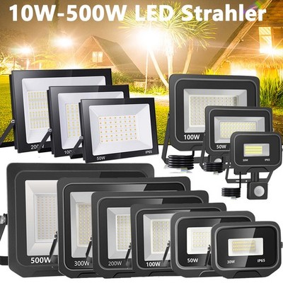 1x-20x LED Strahler Außen Fluter 10W-500W ohne/mit Bewegungsmelder Scheinwerfer