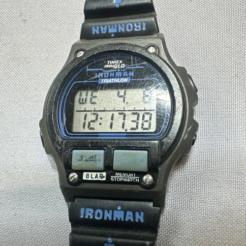 Vintage Timex Indiglo Ironman Triathlon 8-Lap Digital Watch 38mm