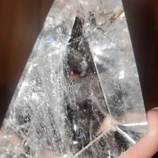 Clear Quartz Depth and Flash Standing Freeform Rainbow AA Grade | 202 grams