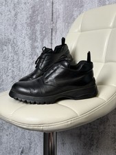Prada Stivali Pelle Nero Uomo Scarpe Suola Lug Made in Italy