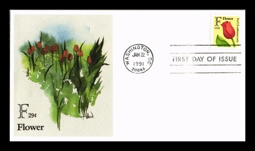 DR JIM STAMPS US COVER TULIP FLOWER F RATE FIRST DAY ISSUE EDKEN CACHET