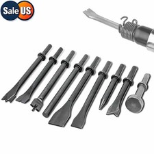 9 Pack Air Hammer Chisel Bits Set Carbon Steel Pneumatic Air Chisels