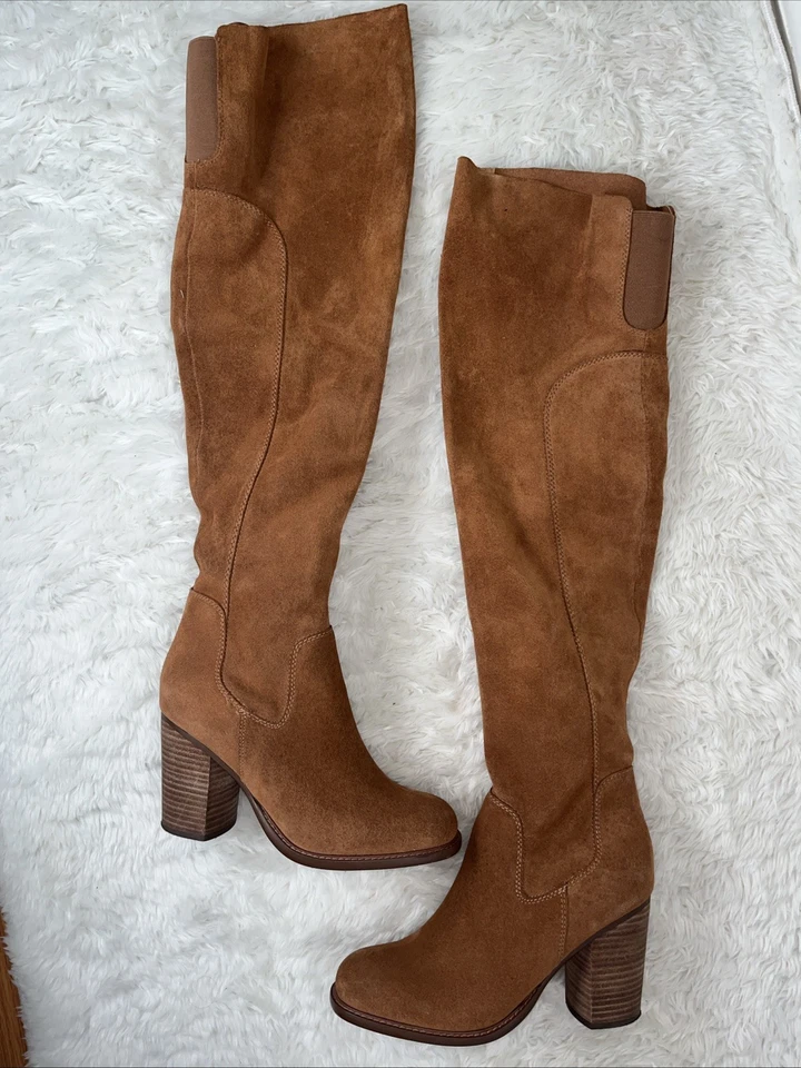 KELSI DAGGER BROOKLYN KDB Logan Camel Over The Knee Boots Suede Leather Size 9 - Image 2 of 4