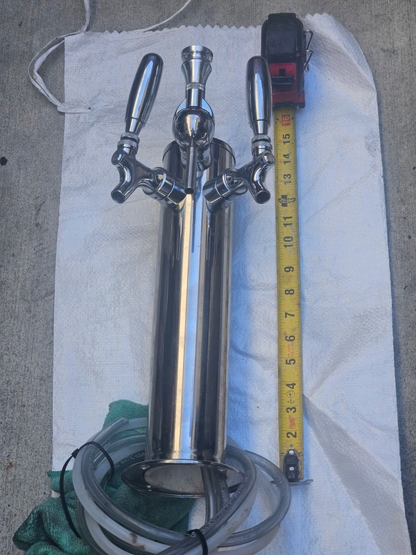 Micro Matic Stainless steel 3 Faucet Air Cooling Draft Beer Columm Tower 