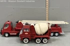 Vintage Pressed Steel Toy Truck Lot Nylint Fire Truck & Tonka Cement Mixer 2pc