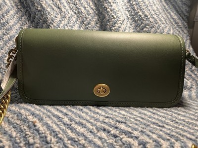 NWT Coach Originals Dinky Leather Shoulder Bag Hunter Green W/ Chain Strap CW641
