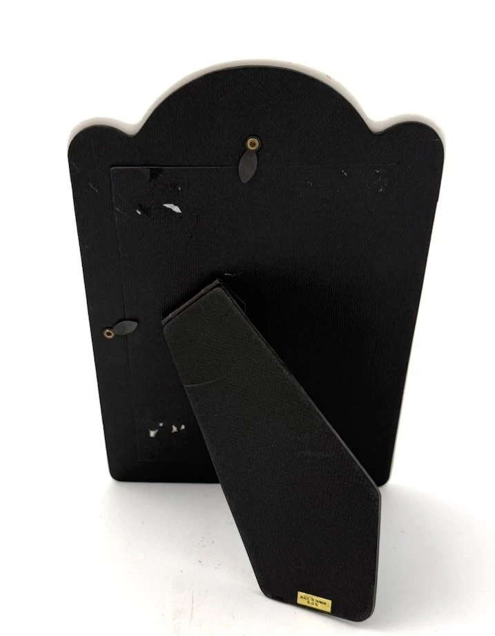 Shabby Chic Floral  Porcelain Picture Frame 4x6 Pink Roses Scalloped Arch - Image 4 of 4