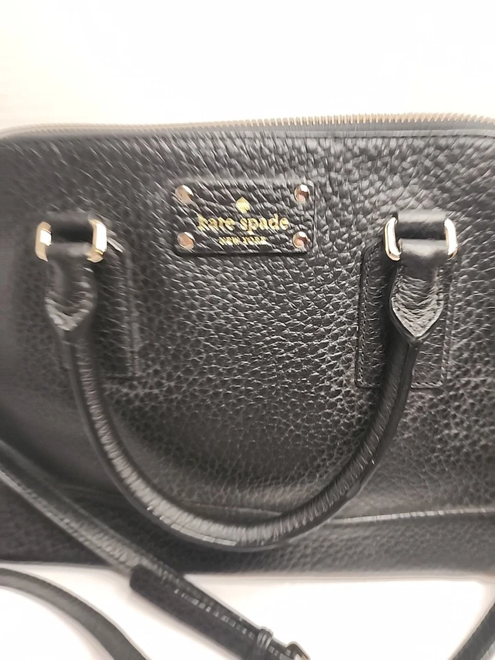 Bolso Bandolera Kate Spade Cuero Guijarro Negro Cúpula Cartera Cremallera Superior Foto 2 de 4