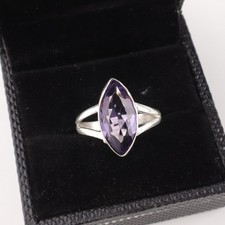 Blue Iolite Gemstone Round 925 Sterling Silver Handmade Jewelry Ring For Gift