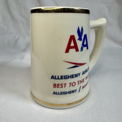 Vintage Allegheny Airlines American Airlines Kaffeebecher Gold Sammlerstück RAR - Bild 8 von 13