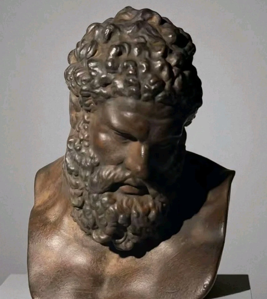 Buste romain Hercule en pierre – Statue d’art antique décoration très bel état - Photo 2/4