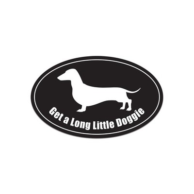 Oval Get A Long Little Doggie Sticker Decal