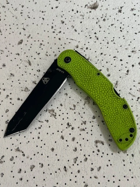 Cuchillo de bolsillo plegable KA-BAR 5698 ZK Kharon Tanto verde con bloqueo—- Foto 3 de 4