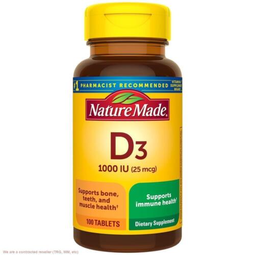 3 PACK!!! Nature Made Vitamin D3 1000 IU (25 mcg), - 100ct TABLETS 09/27