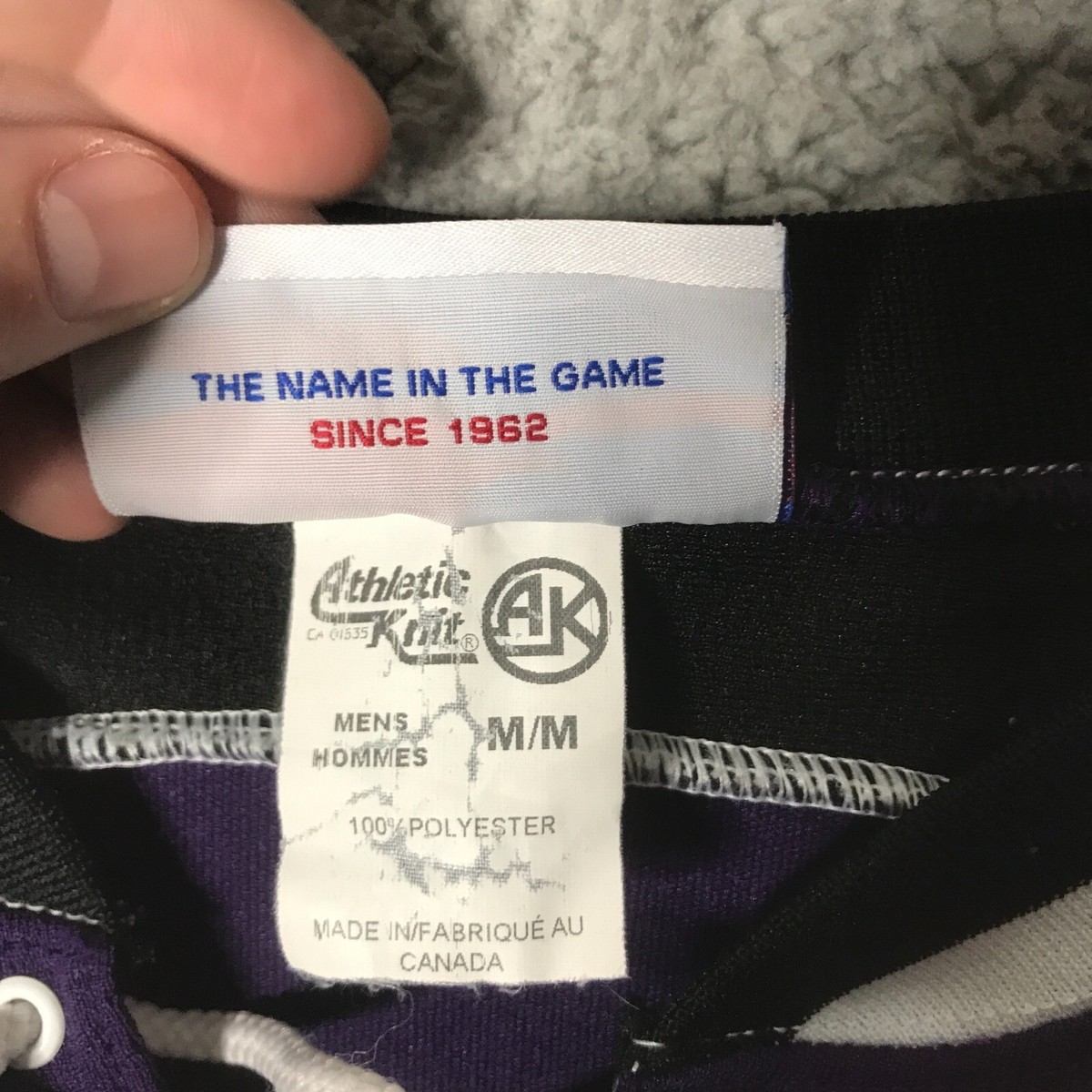 Athletic Knit Ice Hockey Jersey Purple Mens Medium AHC Number 20 Made in Canada View 3