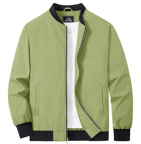 Mens Lightweight Windbreaker Casual Full-Zip Bomber Jacket Spring Fall Work Coat - Picture 58 of 77