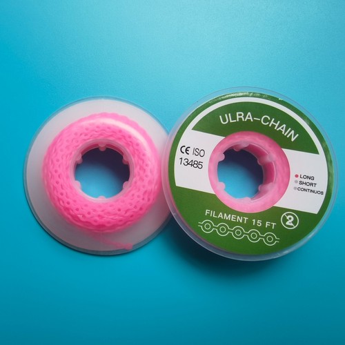 5 piezas ortodoncia dental cadena eléctrica bandas elásticas tirantes rosa largo 15 pies - Imagen 2 de 6