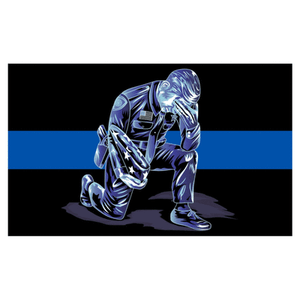 Praying-Officer-w-Flag-Thin-Blue-Line-Police-Sticker-Decal-204-Made-in-U-S-A