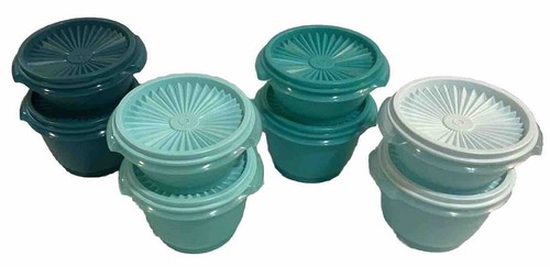 Tupperware Servalier Bowls 10oz & 20oz Set TEAL Set of 2 Classic Sunburst - Picture 7 of 7