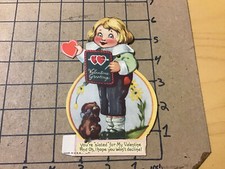 Vintage Valentine -- BOY w Moving arm thus EYES also made in USA