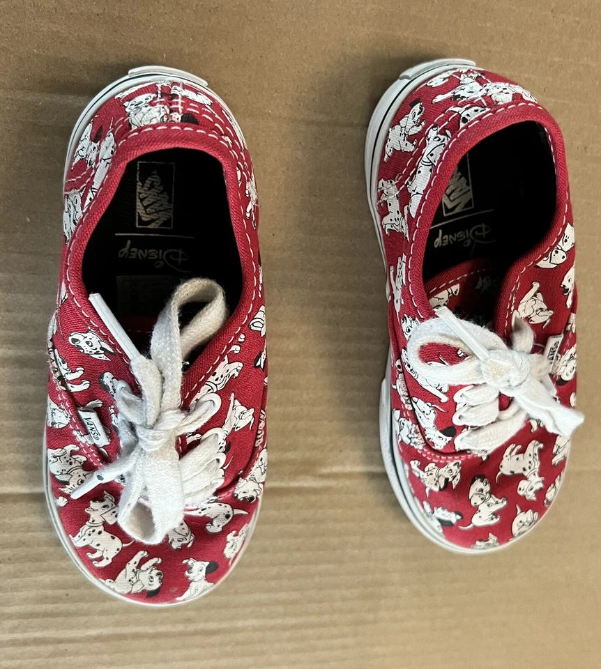 Disney X Vans 101 Dálmatas Perros Cachorros Zapatos Niño Pequeño Talla 9.5 Tenis Rojo Foto 4 de 4