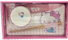 3 Piece Sanrio Hello Kitty Pink Ceramic Sushi Set With Sauce Bowl and Chopsticks