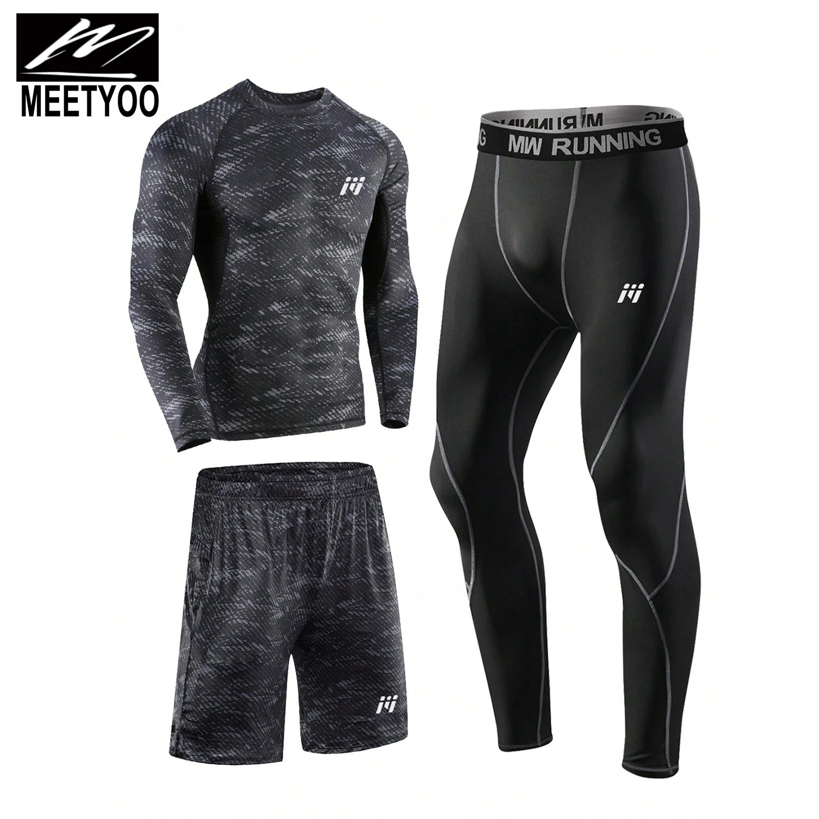 Men Compression Workout Set 3PCS Dry Quick Shirt Pants Shorts Tights Clothes Gym
Opens in a new wind