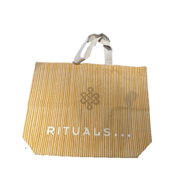 Rituals Beach Bag Yellow white striped large picnic travel shopping BN Rituals Beach Bag Yellow white striped large picnic travel shopping BN