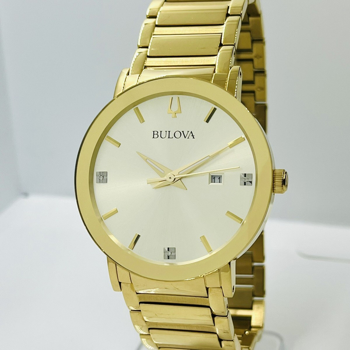 Bulova Men's Futuro All Gold Diamond Accent Stainless Steel 42mm