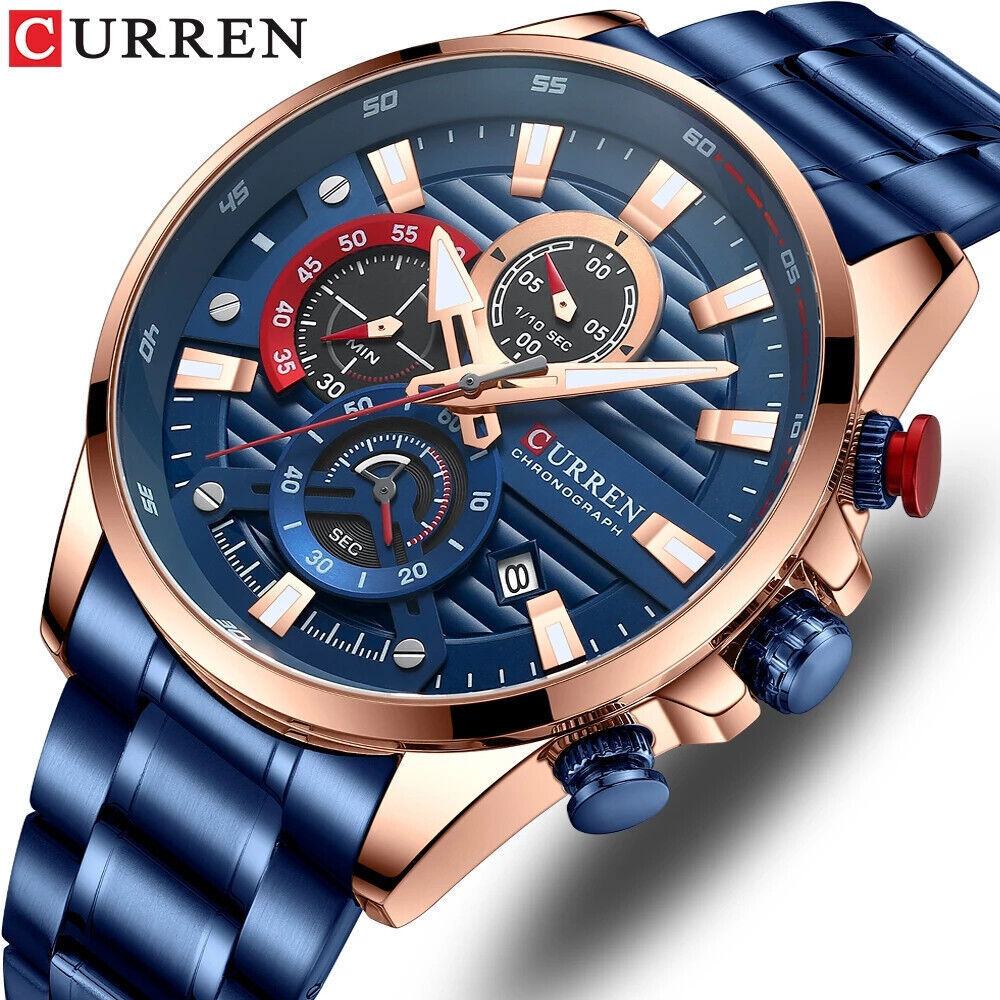 CURREN Men Watches Large Dial Sport Wristwatch Luminous Male