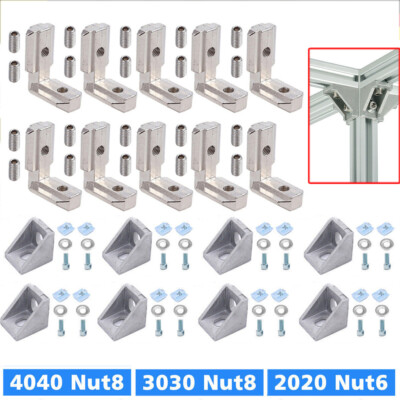 40x Winkelverbinder Für Aluprofil 2020/3030/4040 – Nut 6/8 Mm, L-Form, Befestigungsmaterial