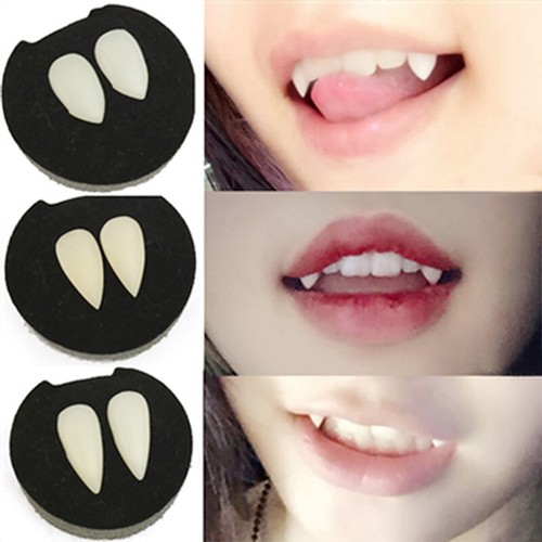 Vampire False Tooth Werewolves Dentures Fangs Teeth Cosplay Halloween Party Prop - Picture 1 of 14