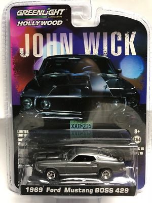 ミニカー JOHN WICK 1969 Ford Mustang BOOS 429 69 Ford Mustang Boss 429 JOHN WICK Film Auto 1969 *** Greenlight 1