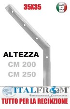 PALETTO PALO CURVO A "T" IN FERRO ZINCATO - PALI PER RECINZIONE RETE METALLICA 