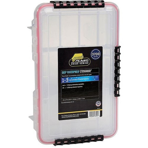 Waterproof Tackle Box Adjustable Compartments Secure Latches Transparent Design - Picture 3 of 5