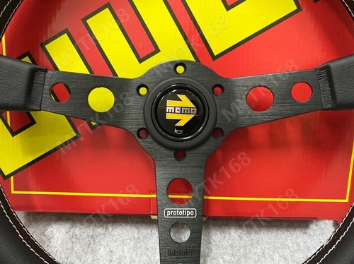 340mm 14' MOMO prototipo Genuine Leather Thickened Spoke Sport Steering Wheel - Bild 7 von 16