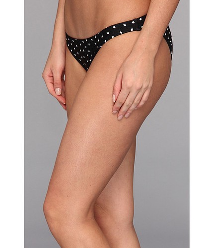 VOLCOM REALITY BITES FULL BIKINI SWIM BOTTOMS BLACK WHITE DOTS X SMALL NEW! $30 - Picture 2 of 4