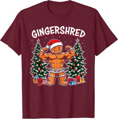 Gingershred Funny Gingerbread Gym Bodybuilding T-Shirt