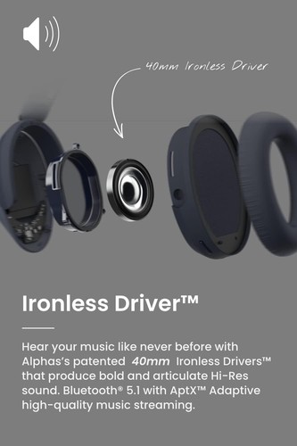 Cleer Audio Alpha aktive Geräuschunterdrückung Bluetooth Kopfhörer - ALPHA1NC - Bild 16 von 28