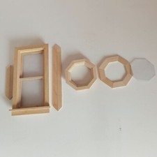 Miniatur Fensterrahmen Ma&szlig;stab 1:12 Puppenhaus Unbemalt Schiebefenster Set