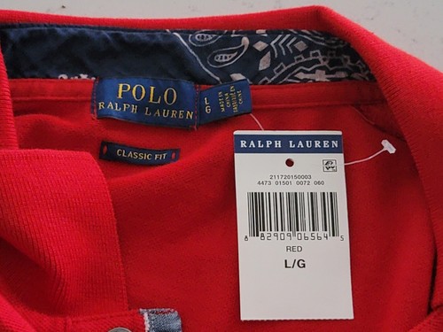 Polo Ralph Lauren Women’s Red American Flag Embroidered Back Polo Shirt Size L - Picture 7 of 7