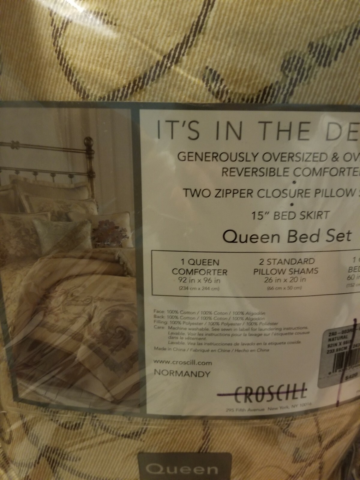 Croscill Normandy 4 Pc Comforter Set Queen Natural Tan Gold For