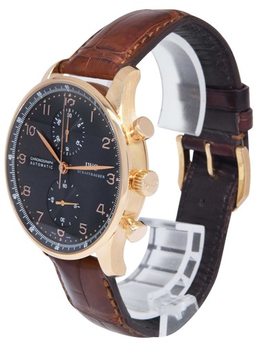 IWC Portugieser Chronograph 3714 18k Roségold schwarzes Zifferblatt 41mm Uhr IW371415 - Bild 9 von 10