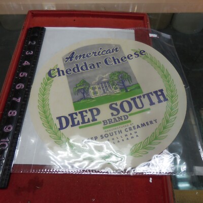 Vintage Deep South Milk Creamery Cheese Box Emblem Cullman Alabama Rare