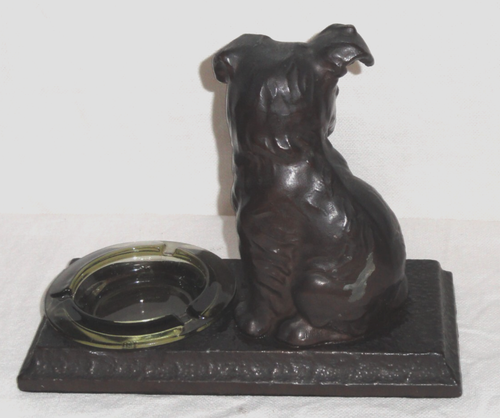 Vintage Nuart Scottie Hund/Welpe Aschenbecher ~ Metall Glaseinsatz ~ Scottish Terrier - Bild 7 von 17