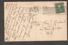 1921 pc Kingston NY to Stone Ridge/A140 Washington unreadable red print on stamp