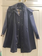 Burberry Brit Trench Rain Coat Navy Uk6 Fits Uk8